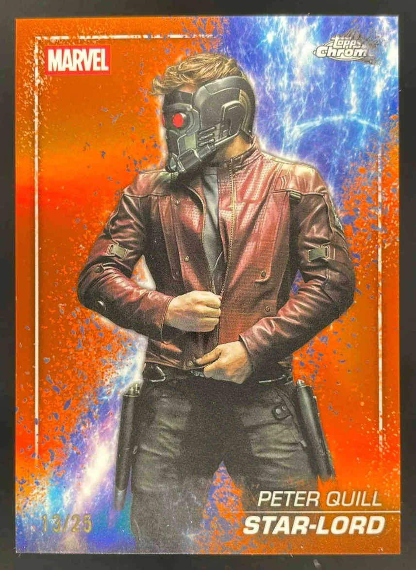 2025 Topps Chrome Marvel Studios The Snap Variation Orange Star-Lord /25