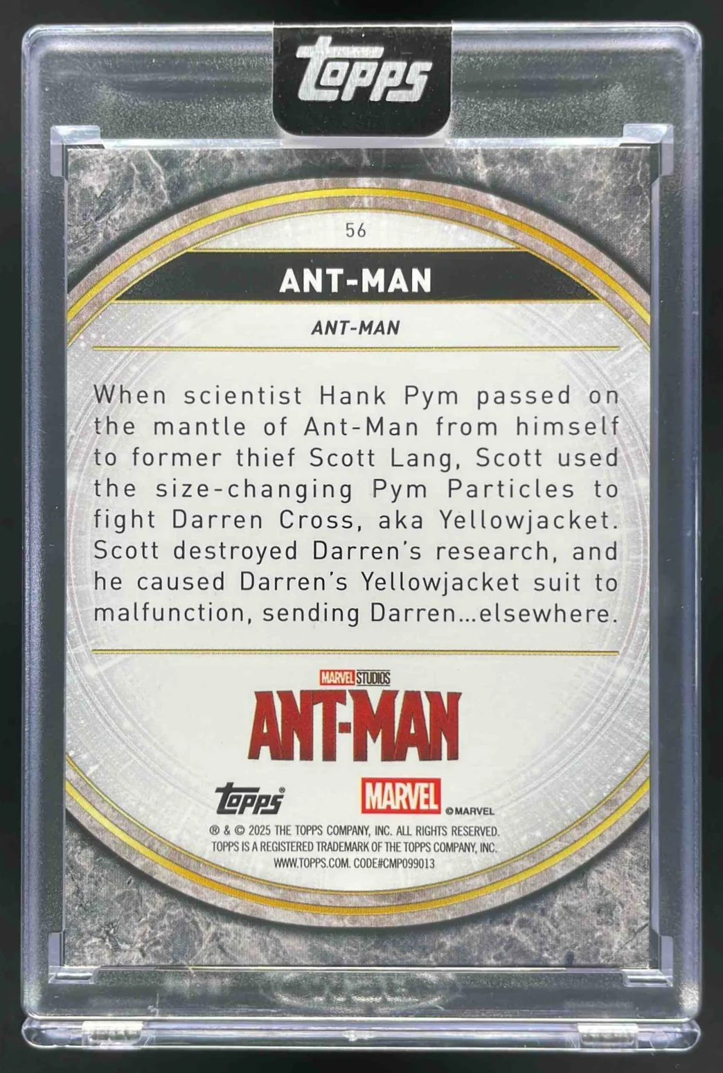2025 Topps Marvel The Collector Marvel Perfection Black #56 Ant-Man /10 - Image 2