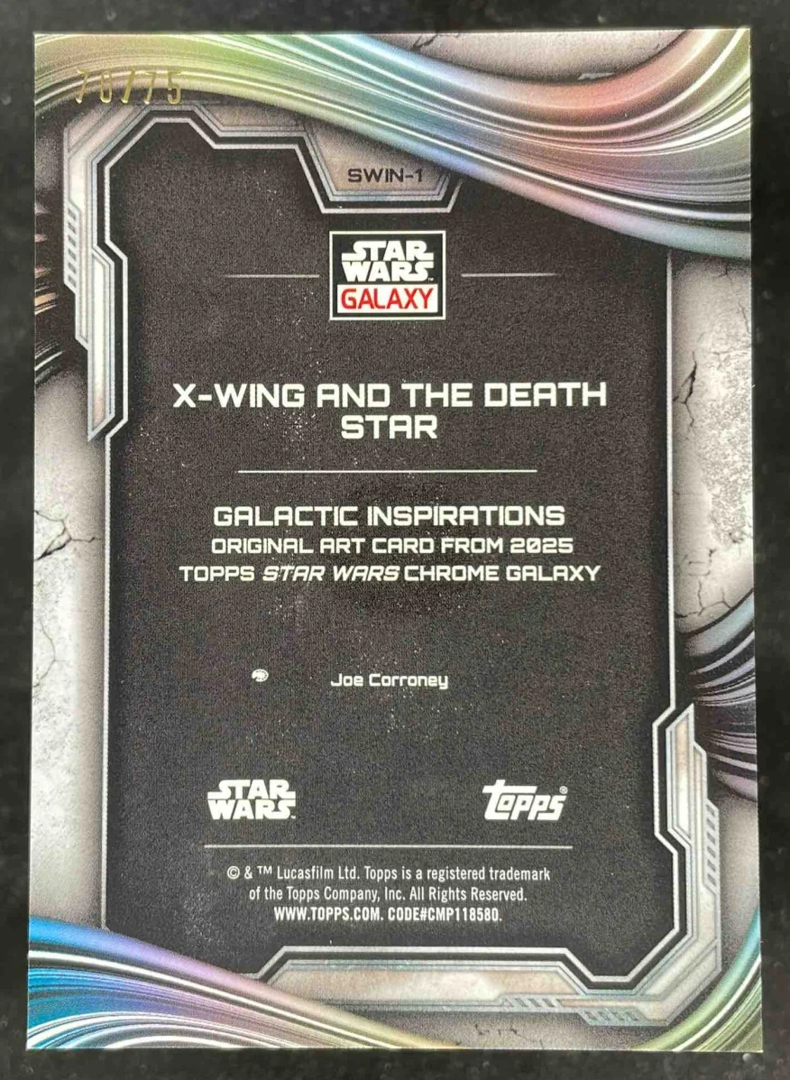 2025 Topps Chrome Star Wars Galaxy Inspirations X-Wing And The Death Star /75 - Image 2