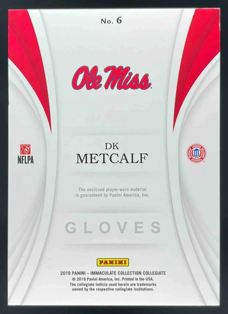 2019 Immaculate Collection Collegiate Gloves Prime #6 DK Metcalf RC /36 - Image 2