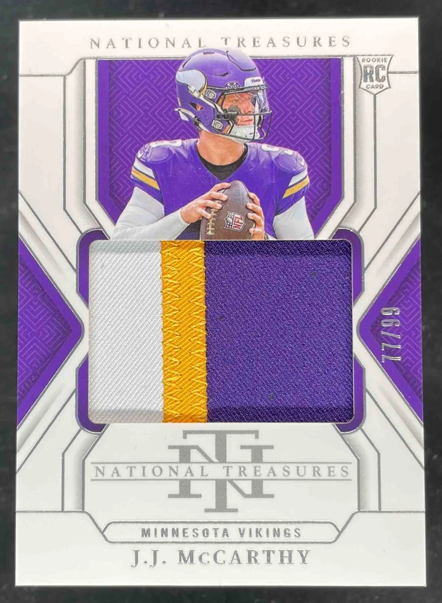 2024 Panini National Treasures Rookie Patch #214 J.J. McCarthy RC /99