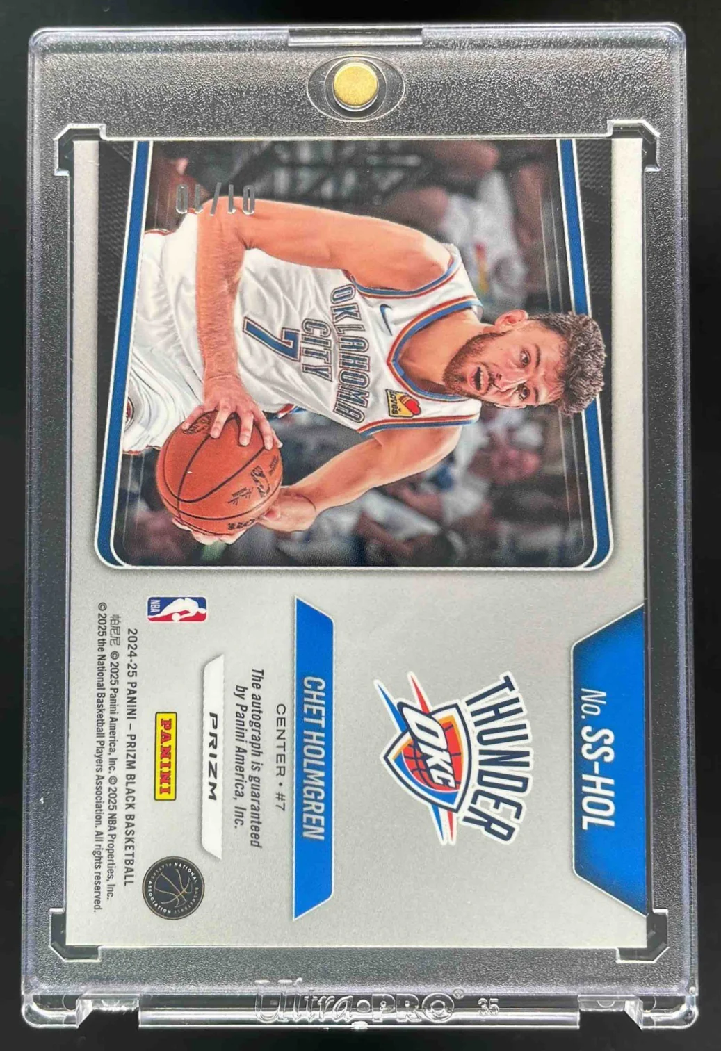 2024-25 Panini Prizm Black Sensational Gold Prizms #HOL Chet Holmgren Auto /10 - Image 2