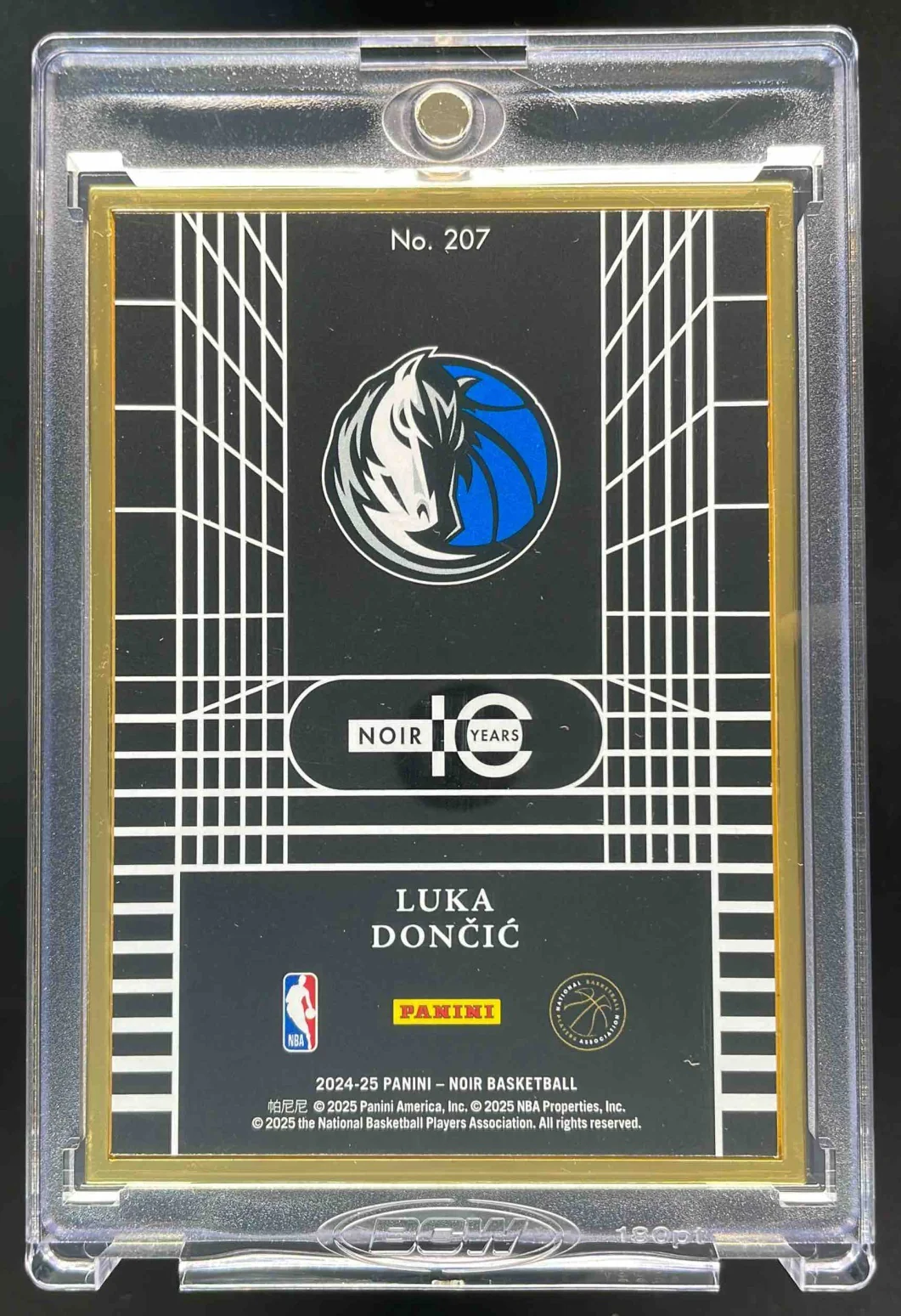 2024 Panini Noir Metal Frame City Edition FOTL Holo Gold #207 Luka Doncic /8 - Image 2