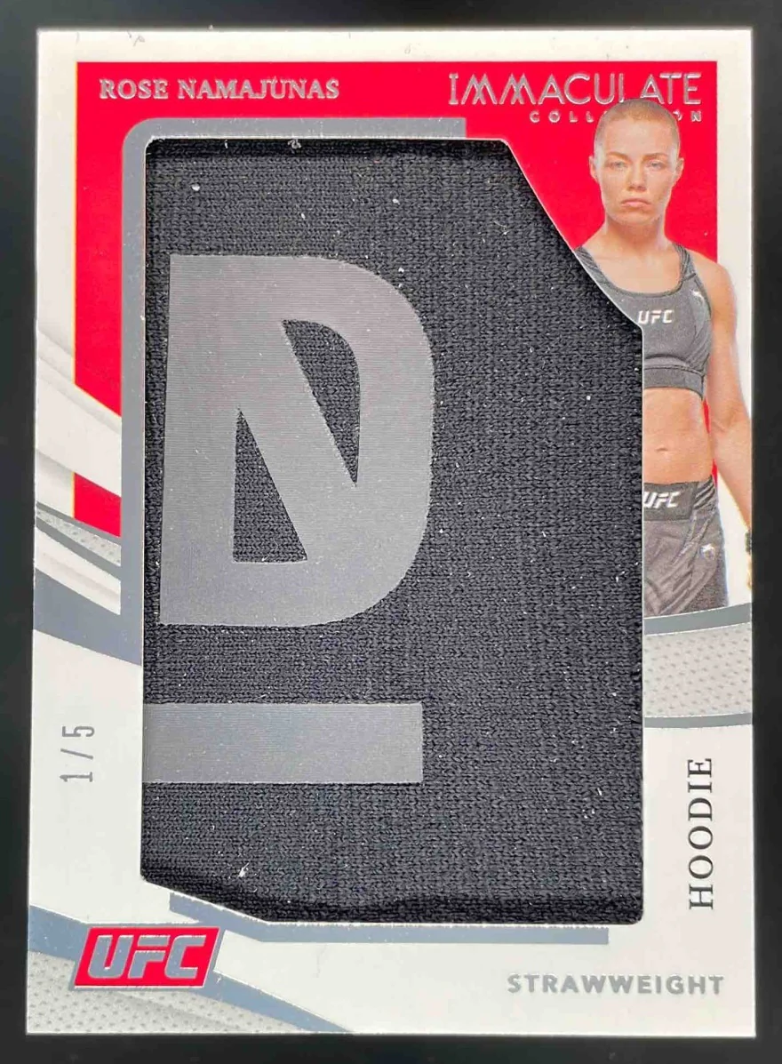 2021 Panini Immaculate Collection UFC Jumbo Memorabilia Hoodie Rose Namajunas /5