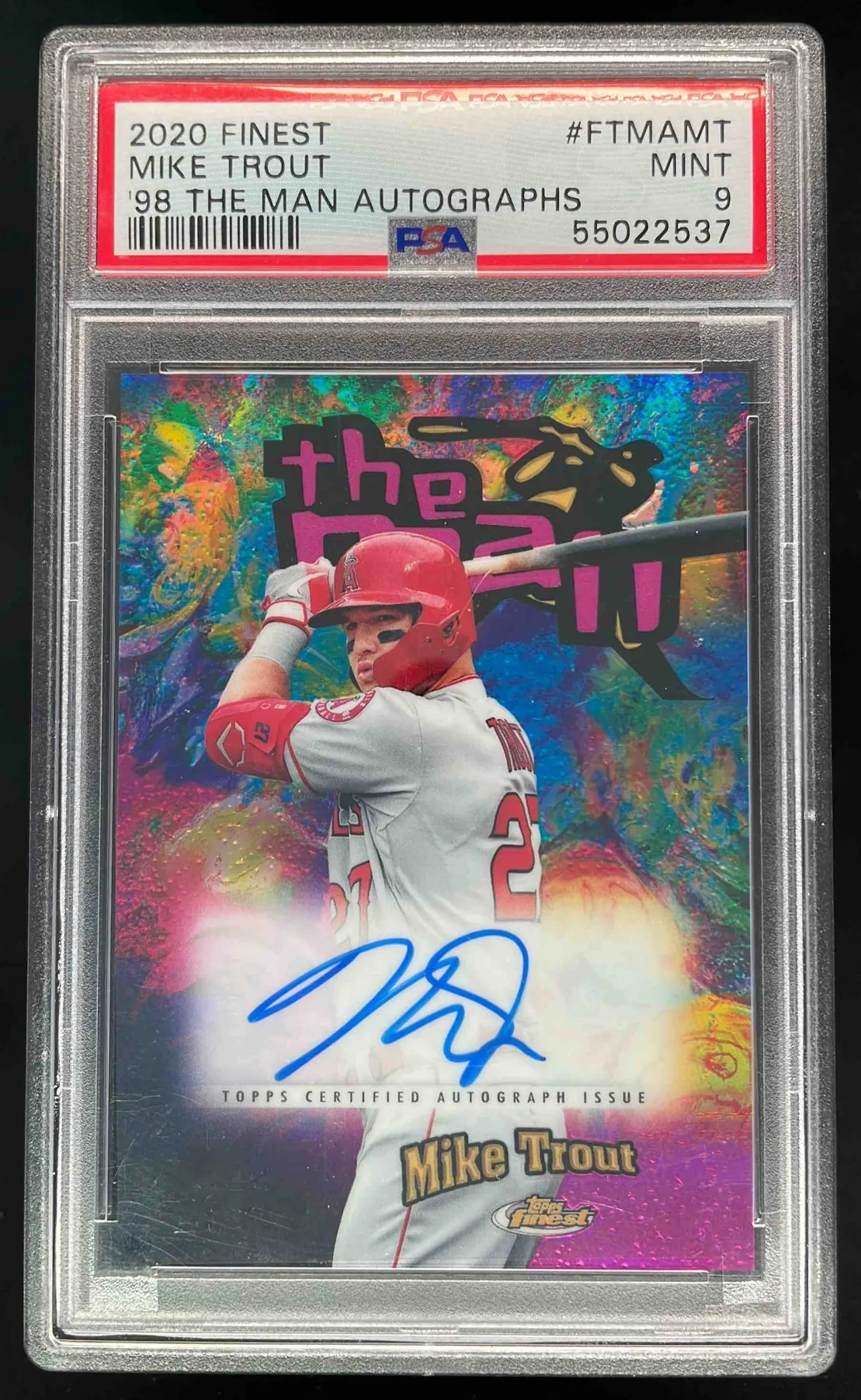 2020 Topps Finest 1998 The Man Autographs #FTMA-MT Mike Trout Auto PSA 9