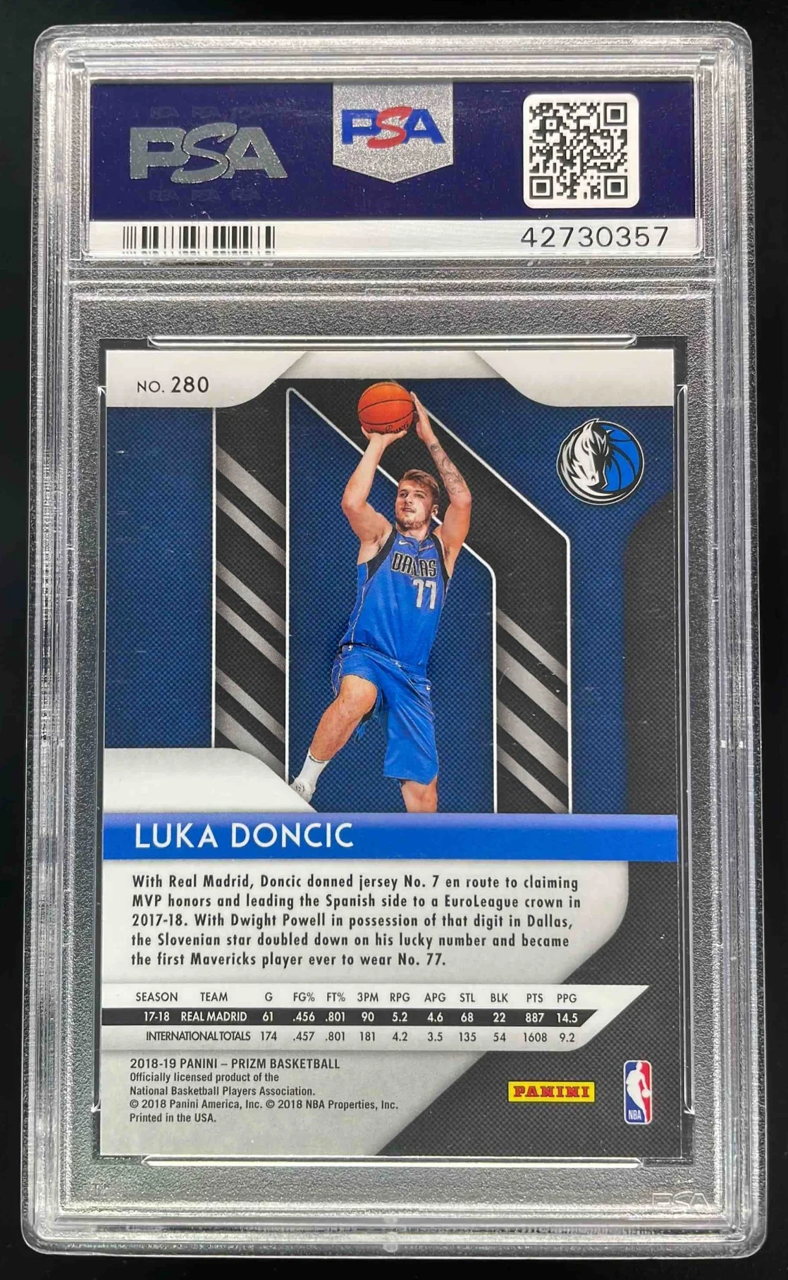 2018-19 Panini Prizm #280 Luka Doncic RC PSA 10 - Image 2