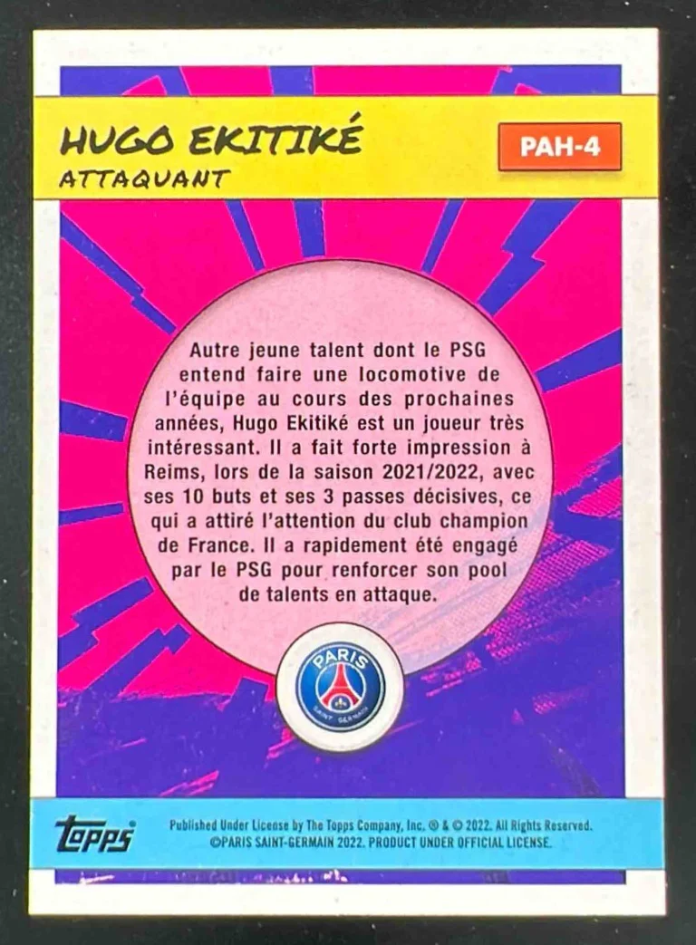 2022 Topps Paris Saint-Germain Fan Set Heroes #PAH-4 Hugo Ekitike - Image 2