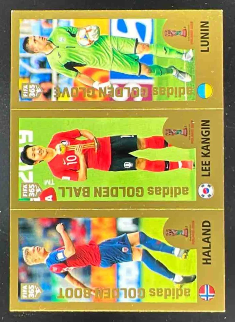 2020 Panini FIFA 365 Blue - 442 Sticker Version #421 Haland Lee Kangin Lunin GO