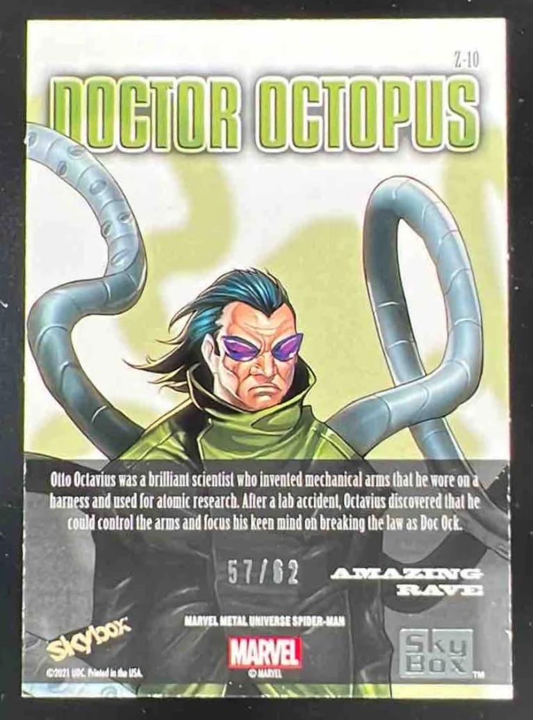 2021 Metal Universe Marvel Spider Man Z Force Amazing Rave Doctor Octopus /62 - Image 2