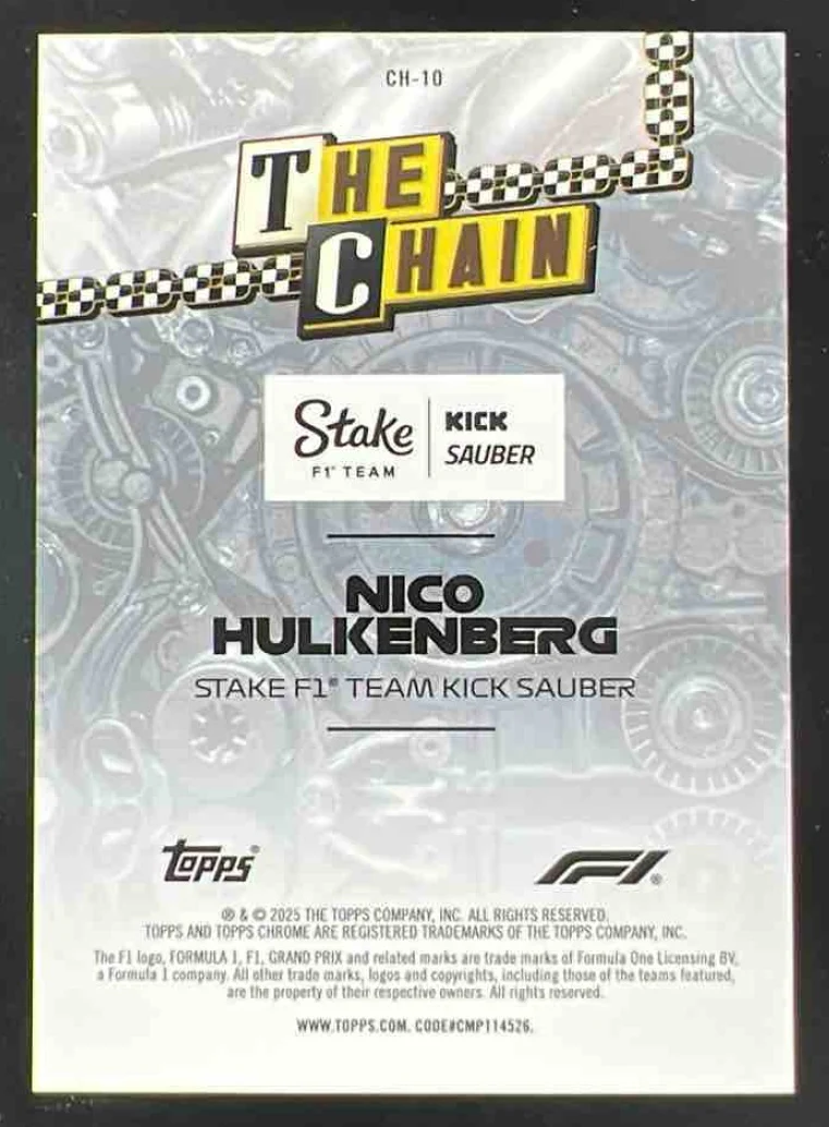 2025 Topps Chrome Formula 1 The Chain #CH-10 Nico Hulkenberg - Image 2