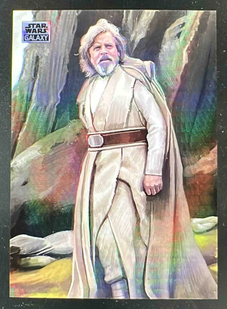 2025 Topps Chrome Star Wars Galaxy Power of the Force Prism Luke Skywalker /75
