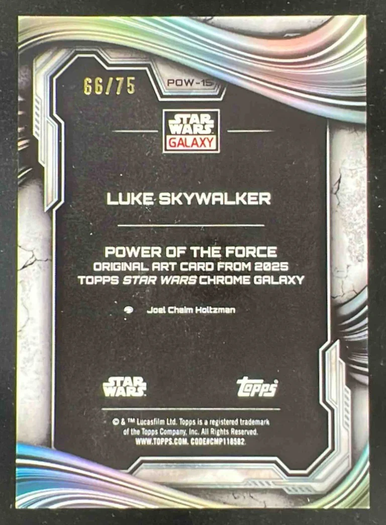 2025 Topps Chrome Star Wars Galaxy Power of the Force Prism Luke Skywalker /75 - Image 2