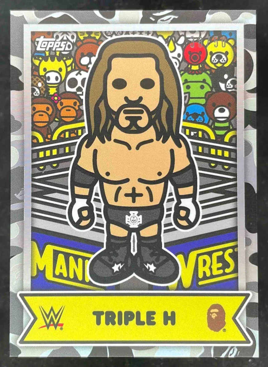 2025 Topps WWE x Bape Baby Milo Black And White Camo #21 Triple H /50