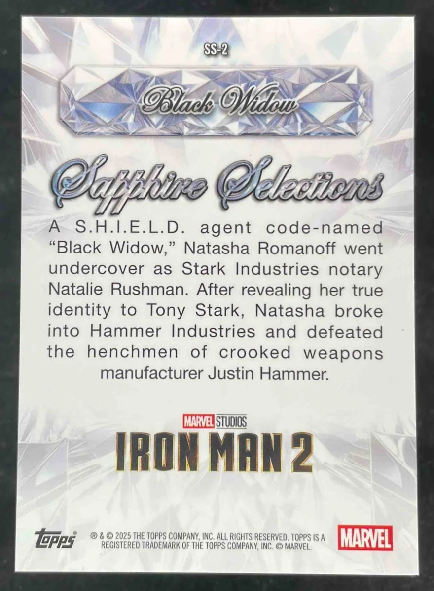 2025 Topps Chrome Marvel Studios Sapphire Sapphire Selections #SS-2 Black Widow - Image 2