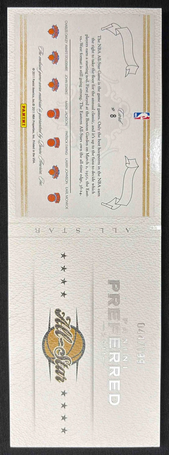 2011 Preferred Memorabilia Oakley Monroe Johnson Jackson Ewing Starks Amare /199 - Image 2