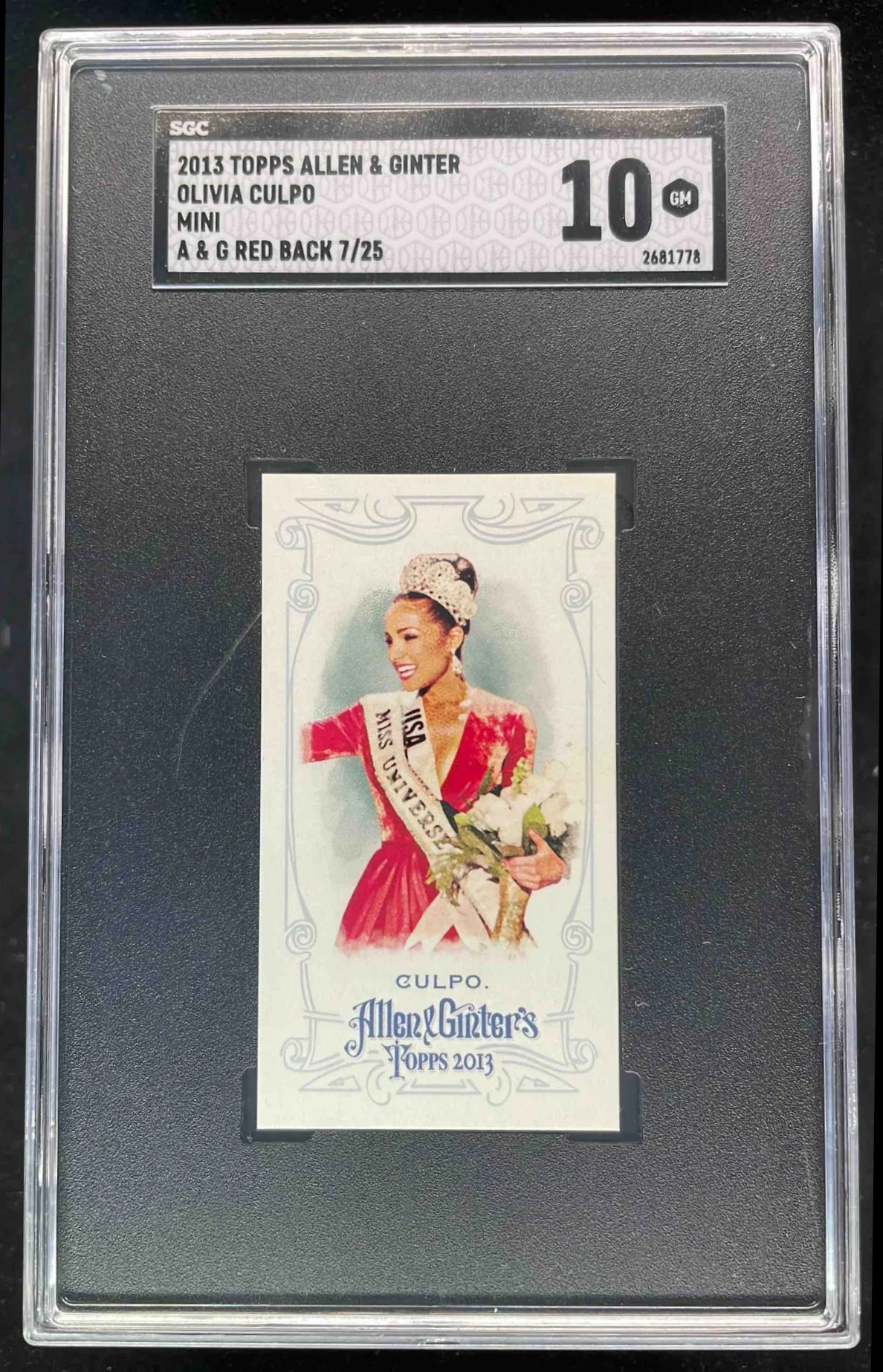 2013 Topps Allen & Ginter Mini A & G Back Red #NNO Olivia Culpo /25 SGC 10