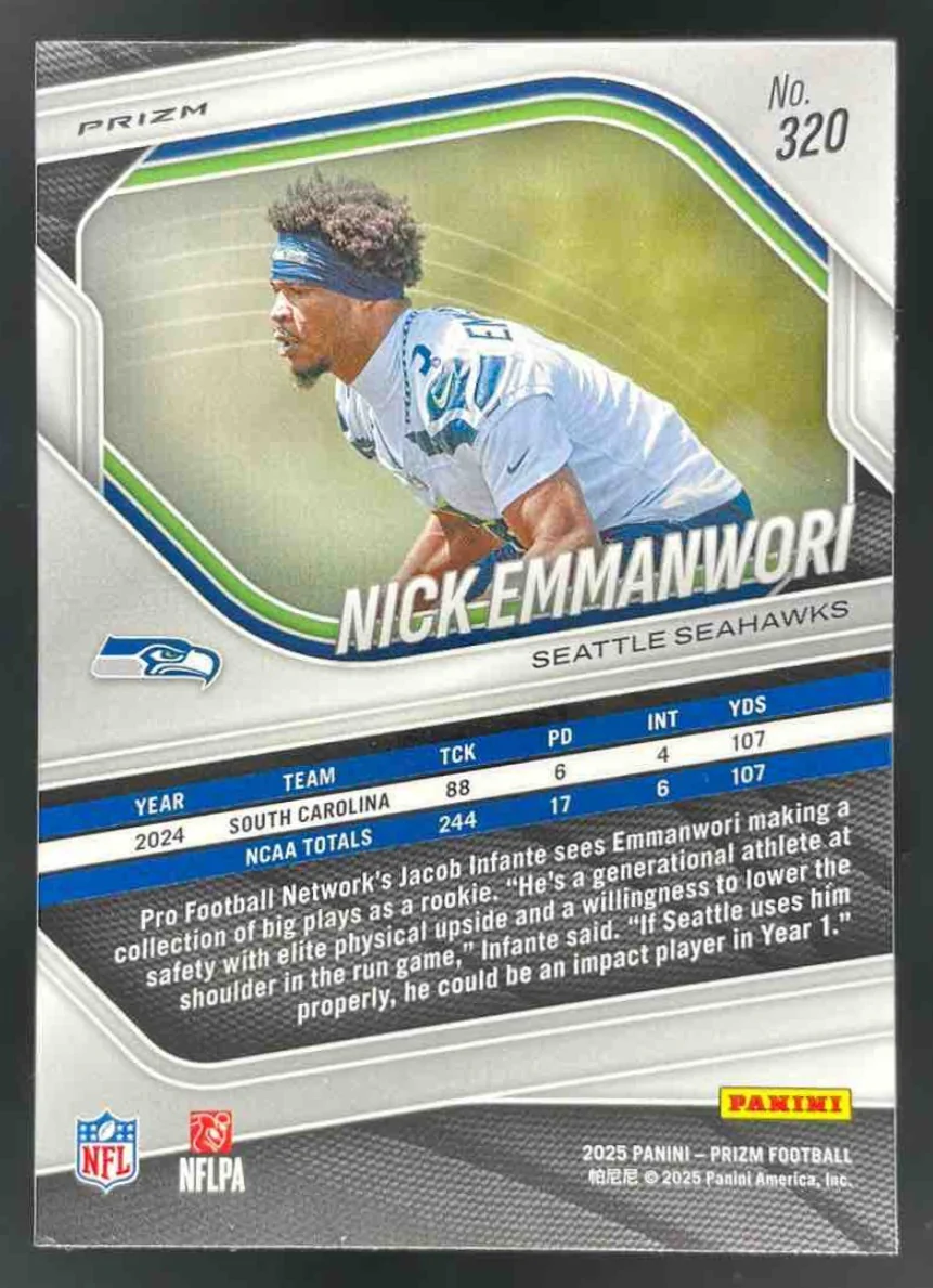 2025 Panini Prizm Red Prizm #320 Nick Emmanwori RC - Image 2