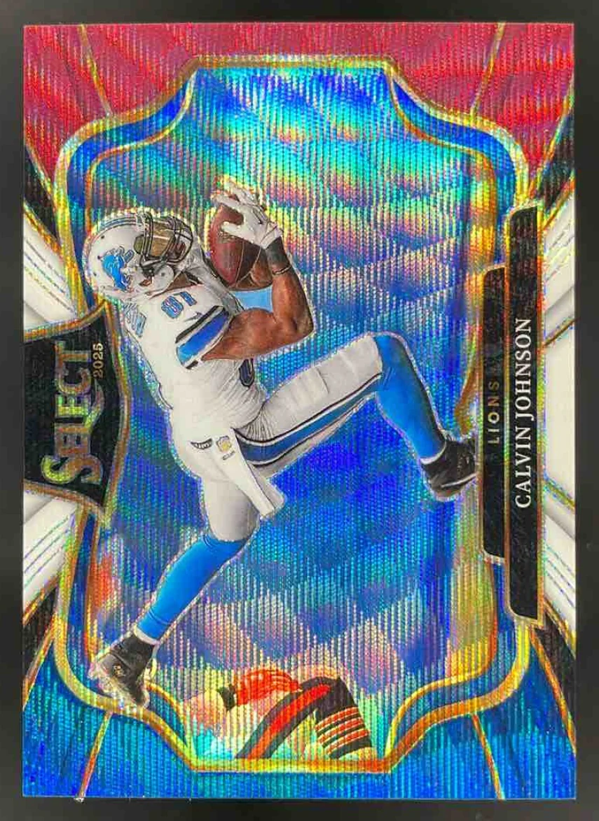 2025 Panini Select Field Level Tri-Color Prizm #499 Calvin Johnson /99