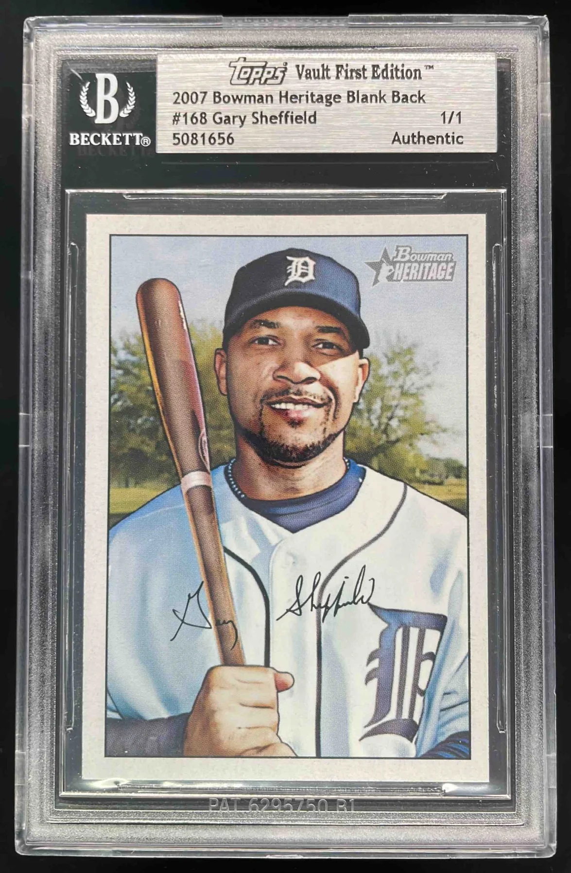 2007 Bowman Heritage Blank Back #168 Gary Sheffield Auto BGS Authentic