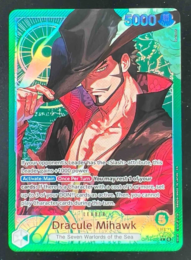One Piece Dracule Mihawk - OP14-020 Alternate Art - The Azure Sea's Seven OP14