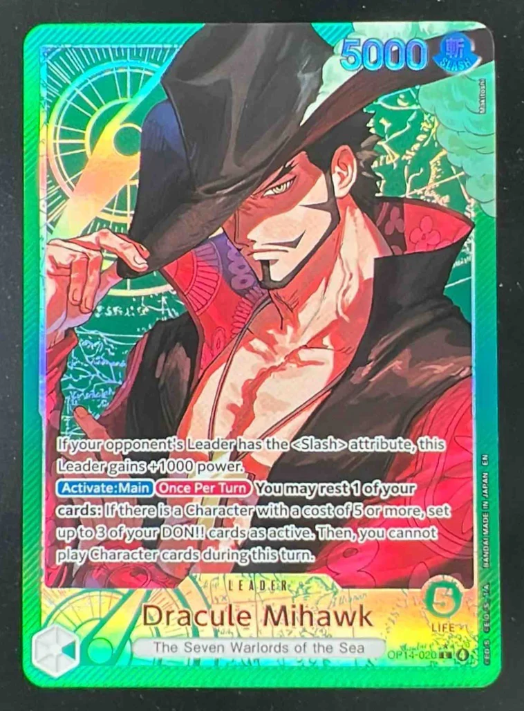 One Piece Dracule Mihawk - OP14-020 Alternate Art - The Azure Sea's Seven OP14