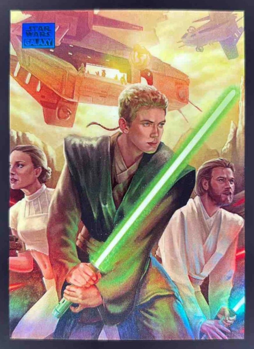 2024 Topps Chrome Star Wars Galaxy Blue Refractor #66 Rescue of Geonosis /150