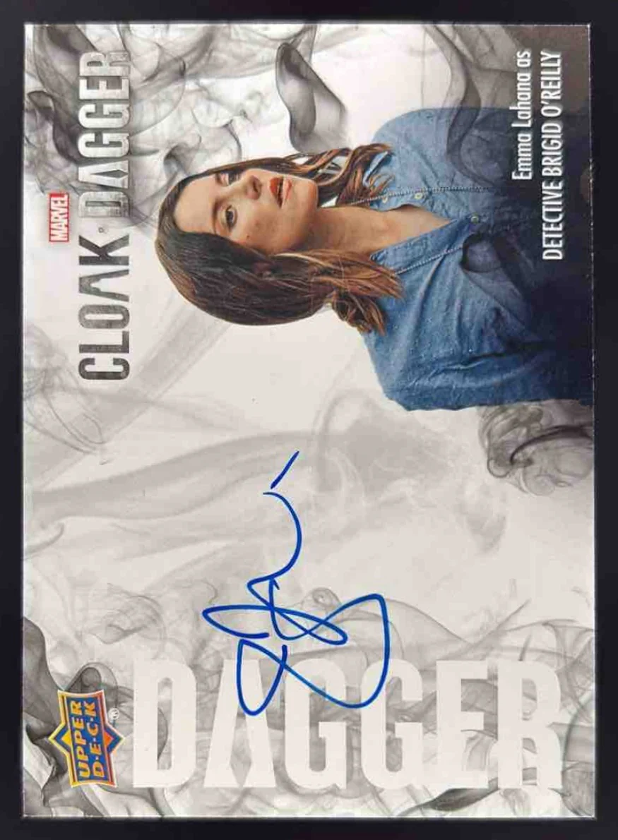 2020 Upper Deck Marvel Cloak Dragger Auto Emma Lahana Brigid O'Reilly