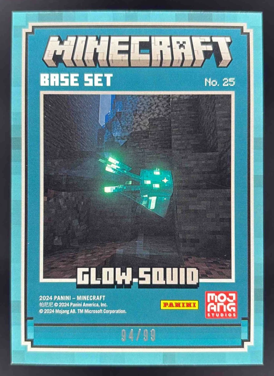 2025 Panini Minecraft 15th Anniversary Gold #25 Glow Squid /99 - Image 2