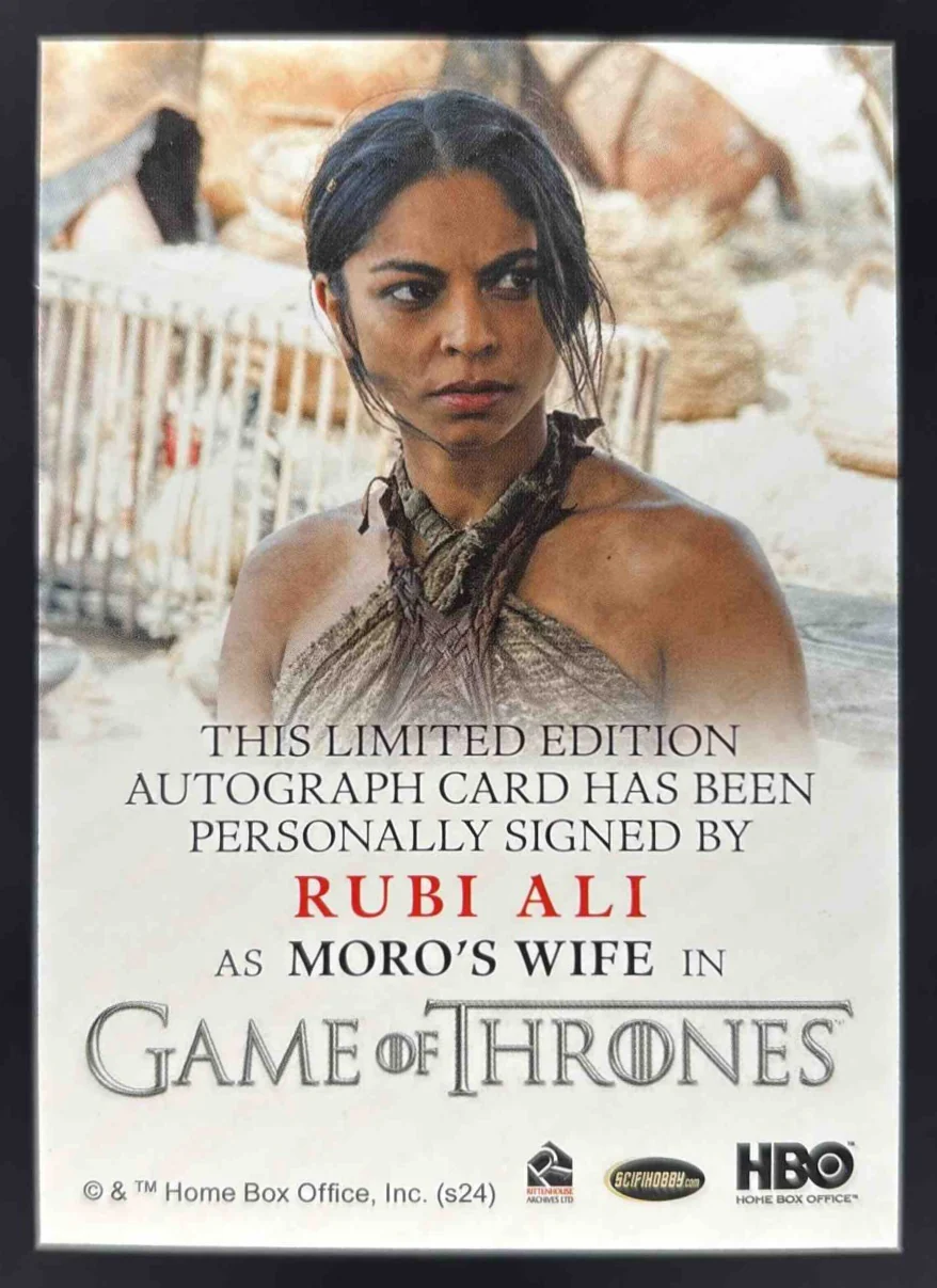 2025 Game of Thrones: The Great Houses Full Bleed Rubi Ali Autograph Auto - Image 2