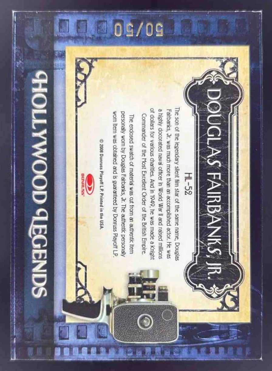 2008 Donruss Americana Hollywood Legends Golden Era Douglas Fairbanks Jr /50 - Image 2