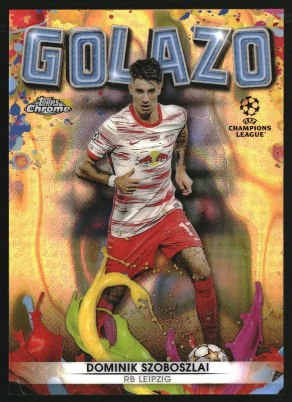 2021-22 Topps Chrome UEFA Champions League Golazo Gold Lava Dominik Szoboszlai