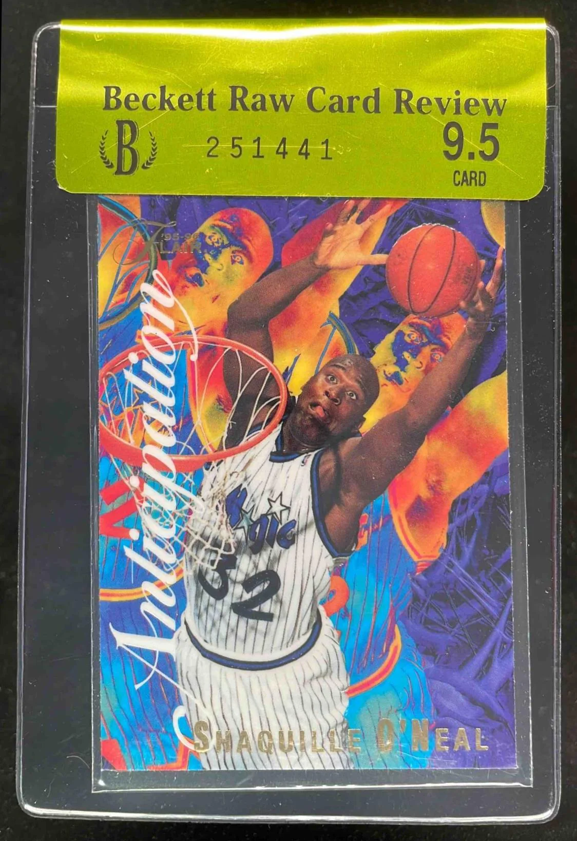 1995-96 Fleer Flair Anticipation #7 Shaquille O'Neal Beckett Review 9.5