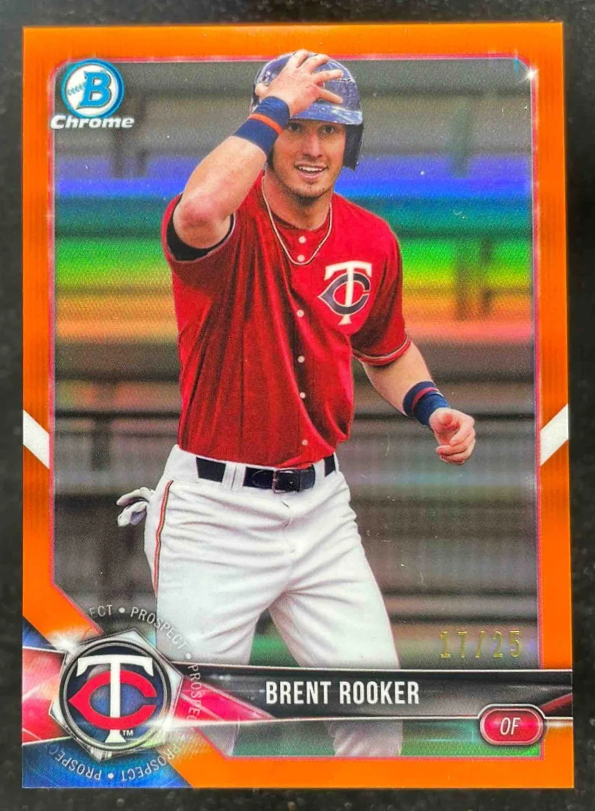 2018 Bowman Chrome Prospects Orange Refractor #BCP166 Brent Rooker /25