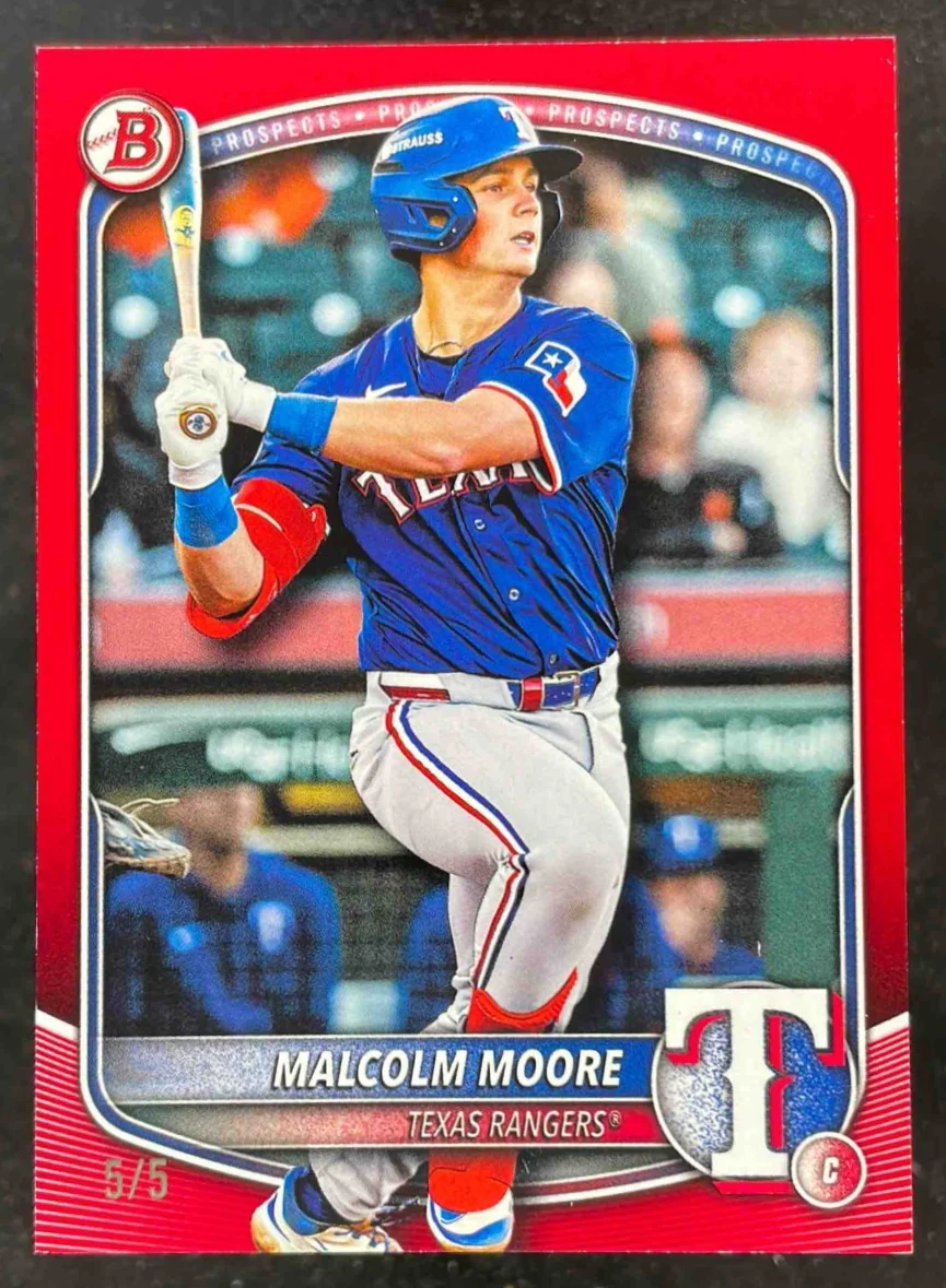 2025 Bowman Draft Red Border #BD-191 Malcolm Moore /5
