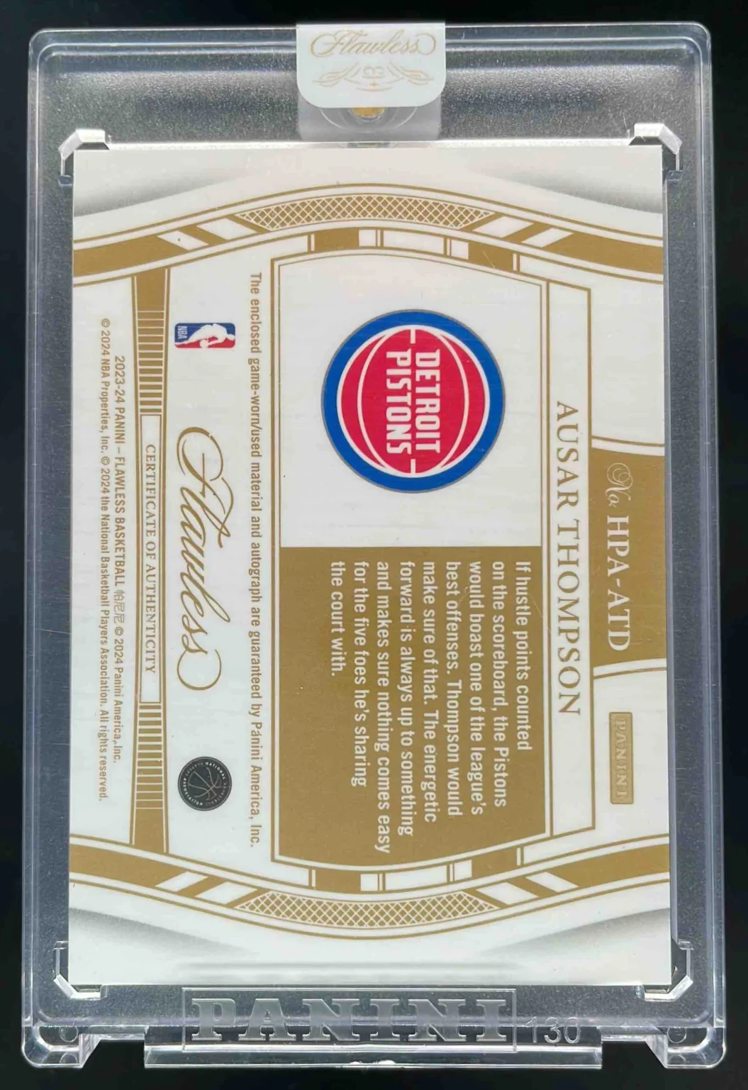 2023 Flawless Horizontal Patch Autographs #HPA-ATD Ausar Thompson RC Auto /25 - Image 2