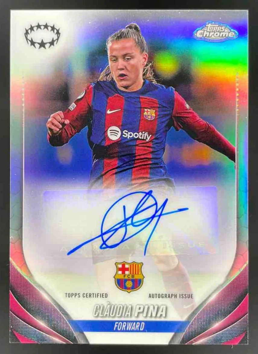 2023-24 Topps Chrome UEFA Women's Champions League #A-CP Claudia Pina Auto