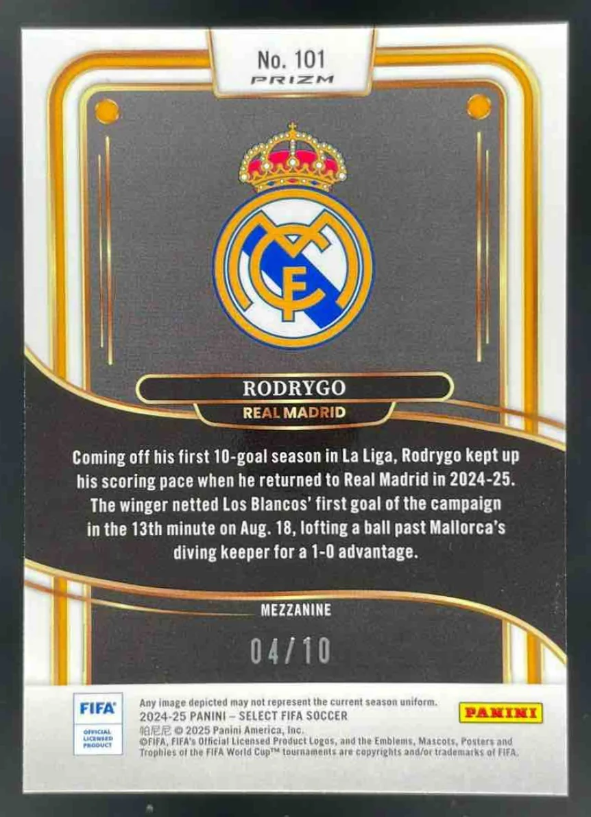 2024-25 Panini Select FIFA Mezzanine Gold #101 Rodrygo /10 - Image 2