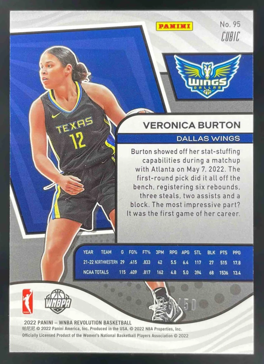 2022-23 Panini Revolution WNBA Cubic #95 Veronica Burton RC /50 - Image 2