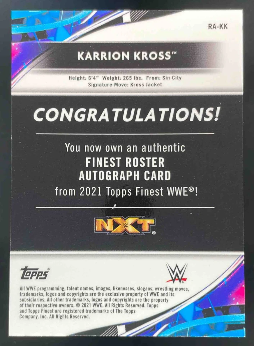 2021 Topps Finest WWE Superstar Autographs Green #RA-KK Karrion Kross Auto /99 - Image 2