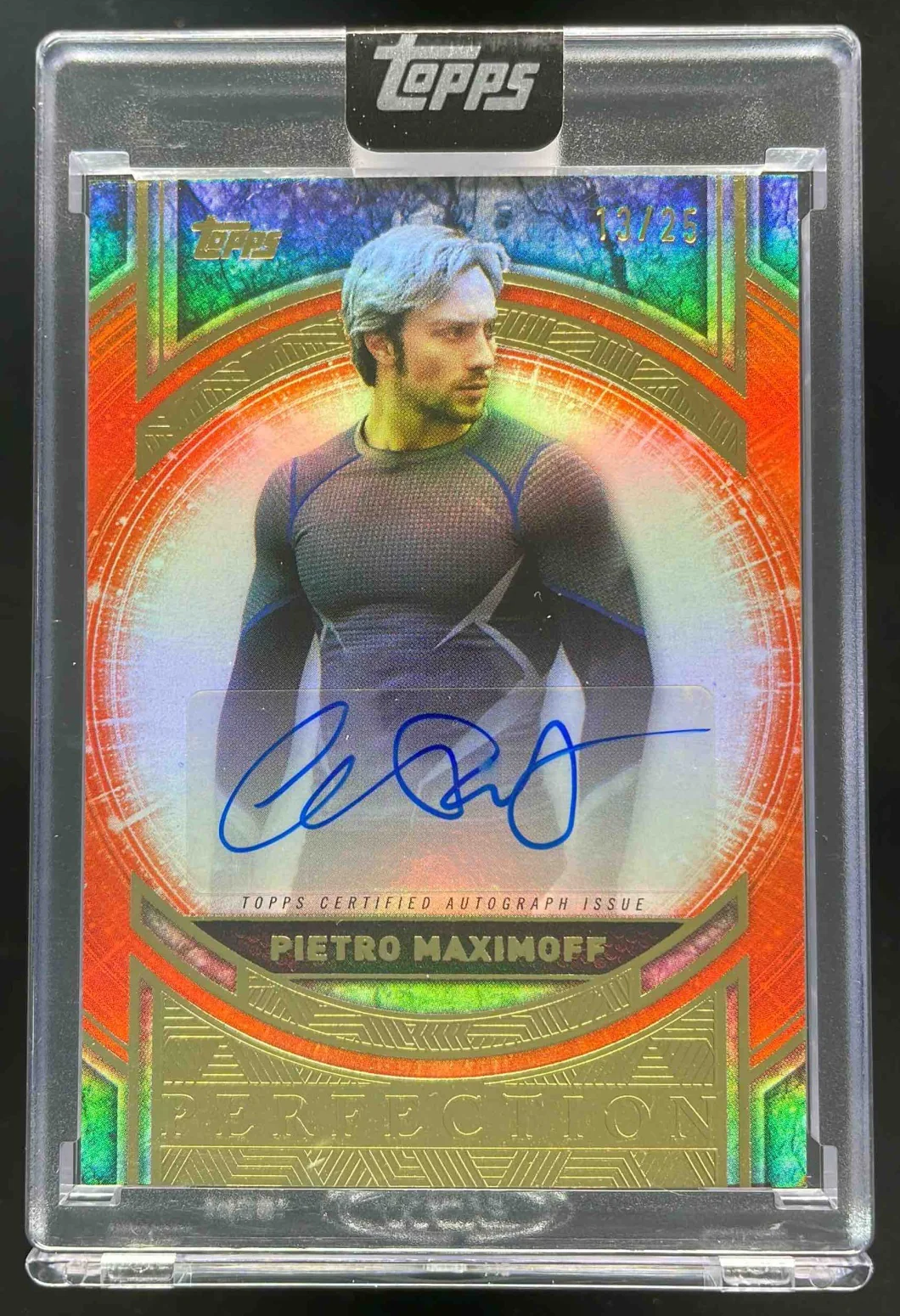 2025 Topps Marvel Orange Aaron Taylor-Johnson Pietro Maximoff Auto /25