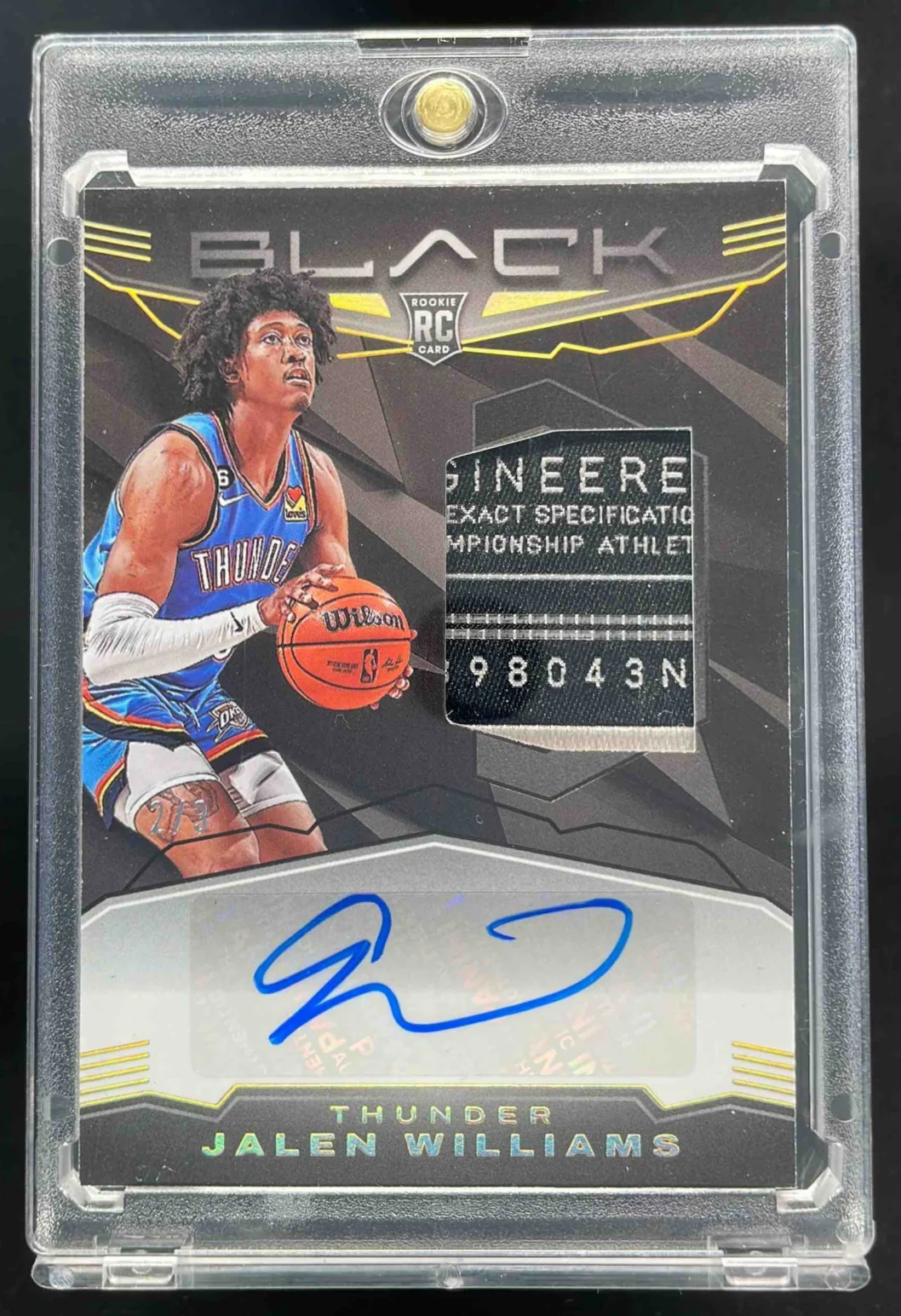 2022 Panini Black Rookie Jumbo Memorabilia Holo Gold Jalen Williams RC Auto /3