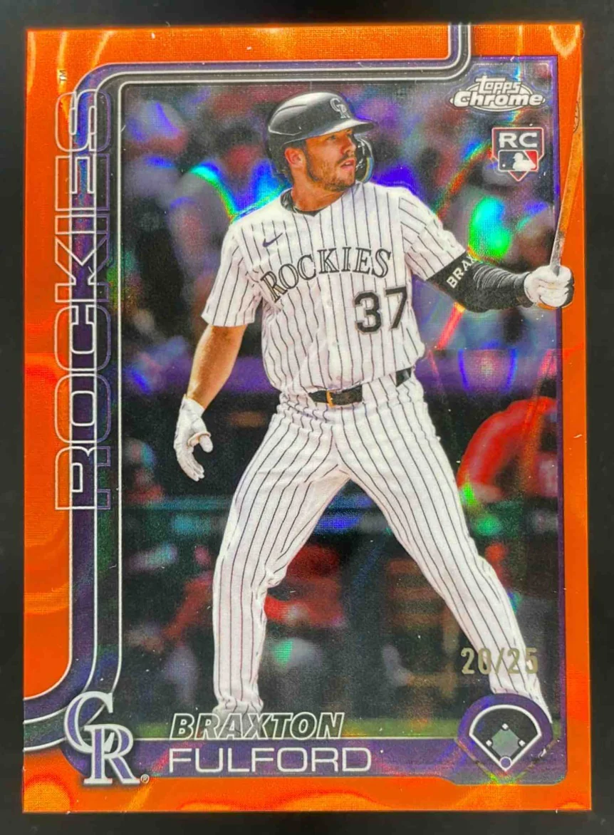 2025 Topps Chrome Update Orange Lava Refractor #USC199 Braxton Fulford RC /25