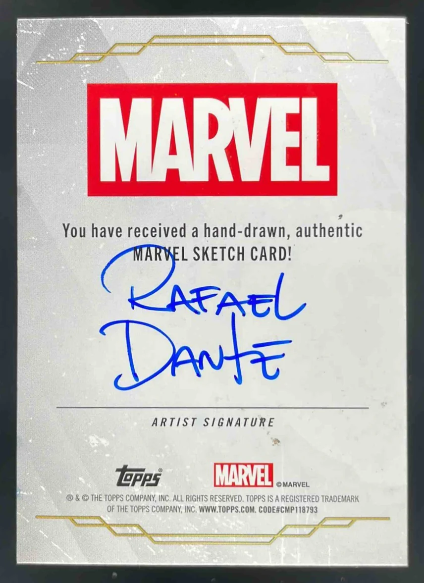 Topps Marvel Sketch Card Artist Signature Rafael Dante Auto 1/1 - Image 2