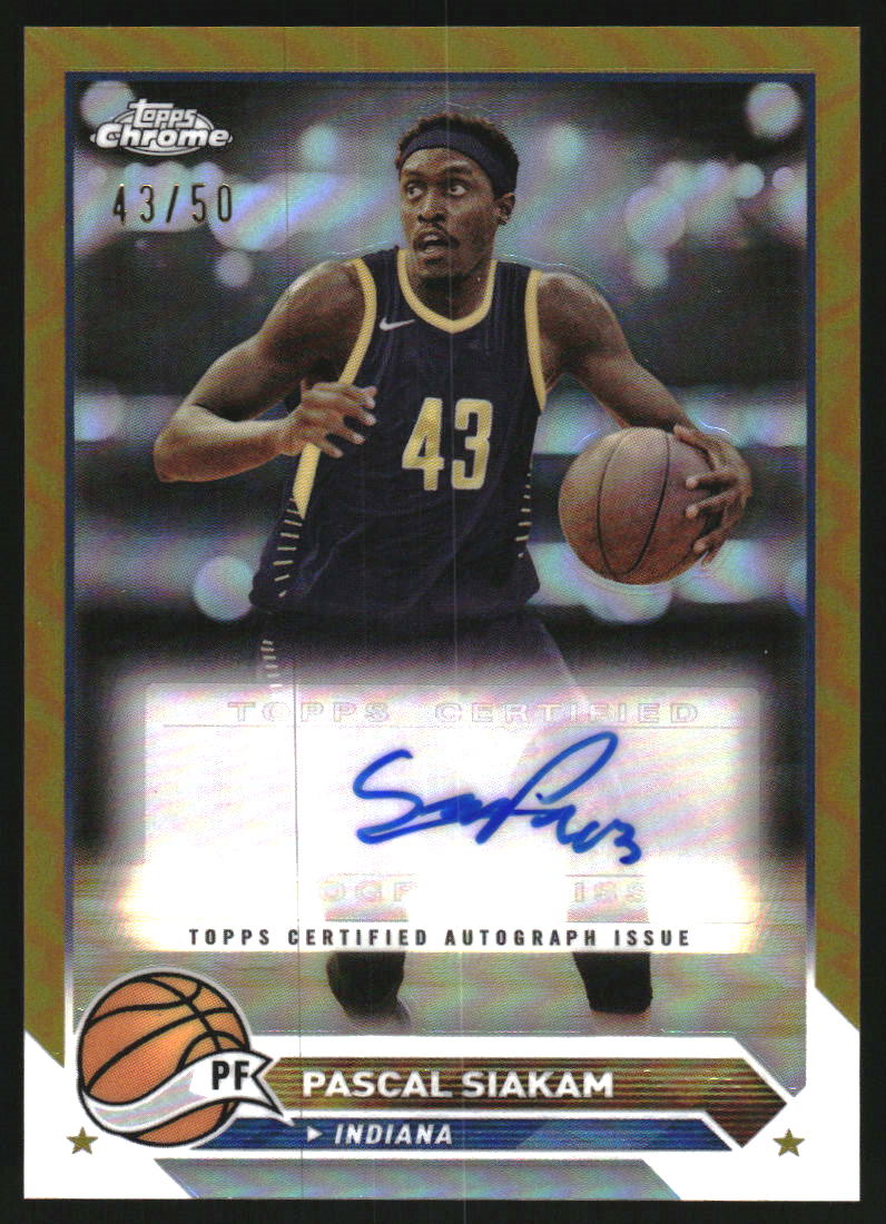 2023-24 Topps Chrome Autographs Gold Refractors #CGPS Pascal Siakam Auto /50