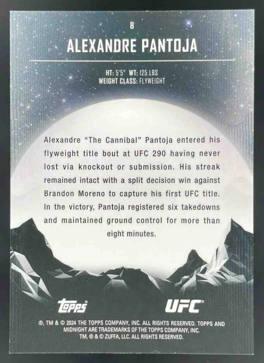 2024 Topps Midnight UFC Moonrise #8 Alexandre Pantoja /25 - Image 2