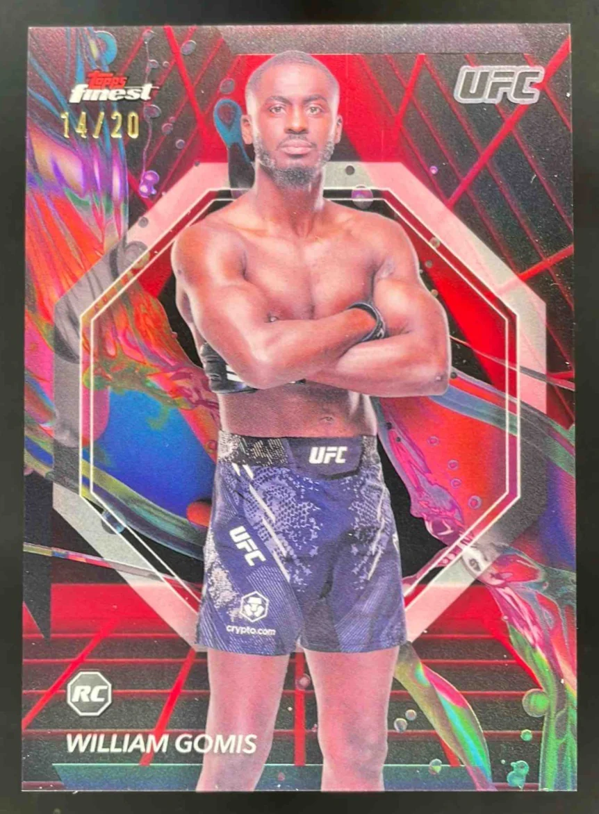 2024 Topps Finest UFC Red/Black Vapor Refractors #82 William Gomis Common RC /20