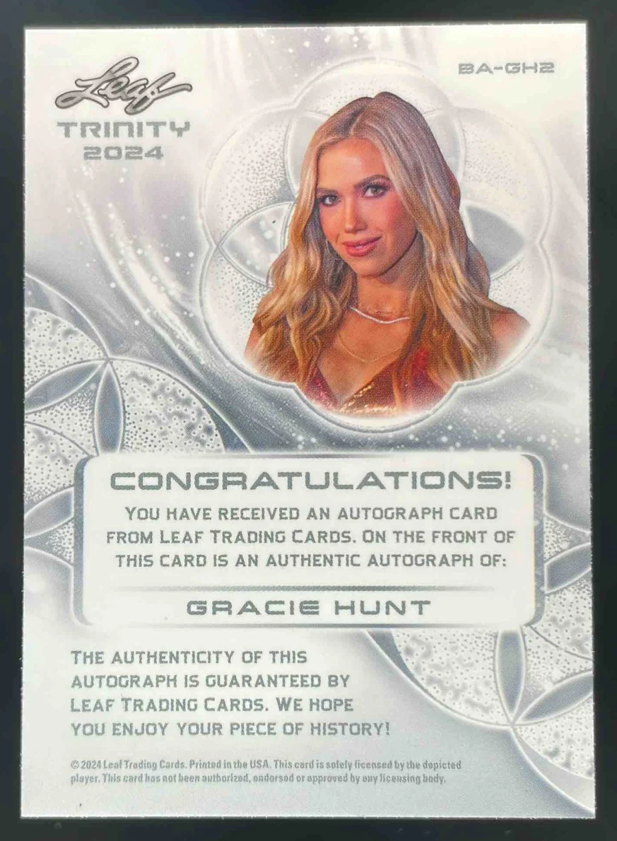 2024 Leaf Trinity Green Autograph #BA-GH2 Gracie Hunt Auto /25 - Image 2