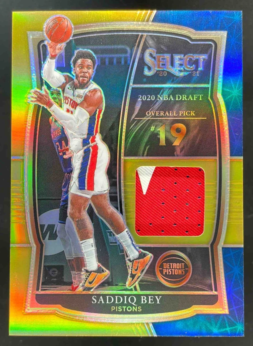 2020 Select Draft Selections Memorabilia Gold Prizms #DS-SAD Saddiq Bey RC /10