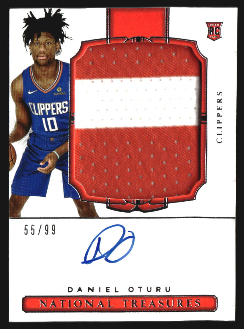 2020-21 Panini National Treasures #109 Daniel Oturu RC Jersey Auto /99