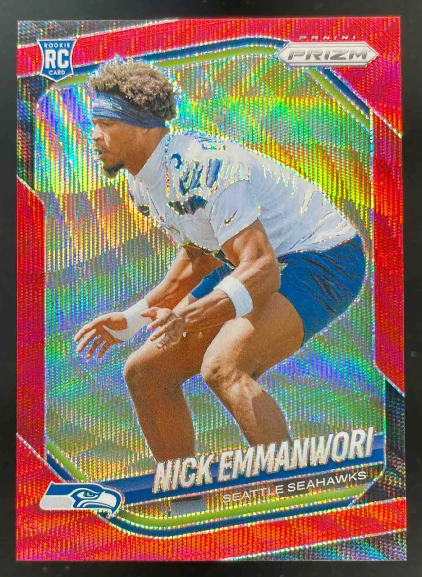 2025 Panini Prizm Red Wave Prizm #320 Nick Emmanwori RC /149